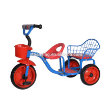 2016 Vente en gros en Chine à prix bon marché Tricycle Baby Twin Tricycle, tricycle en métal pour enfants, tricycle pour enfants avec panier arrière